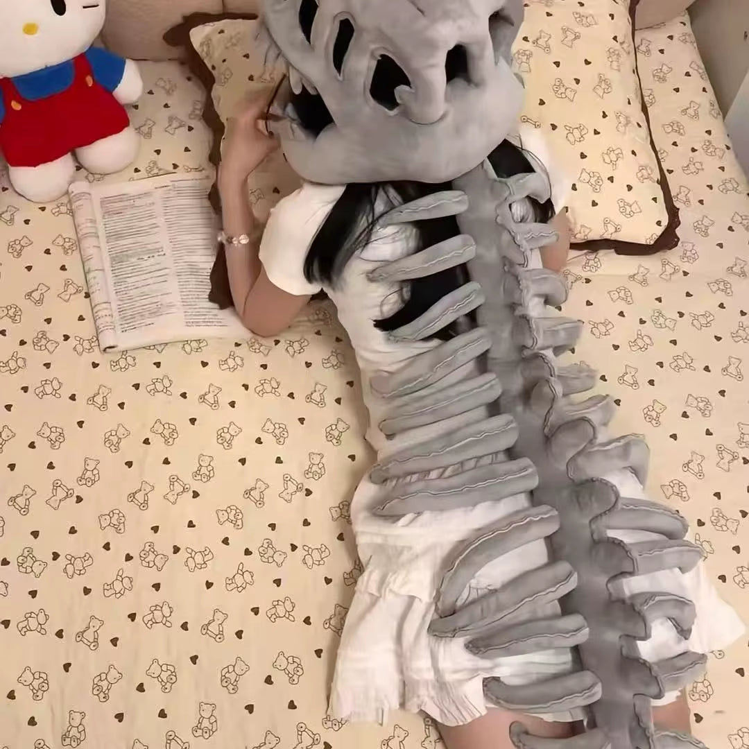 75/115CM Realistic Dinosaur Skeleton Costume Set Funny Headgear Cosply Dress up Clothing Plush Toys Creative Gifts